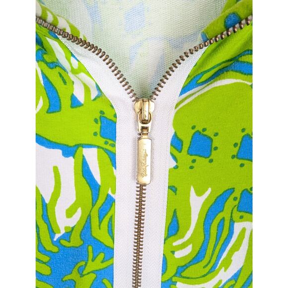 Lilly Pulitzer Skipper Popover Sweatshirt Floral Roar of the Jungle Size XS - Picture 8 of 12